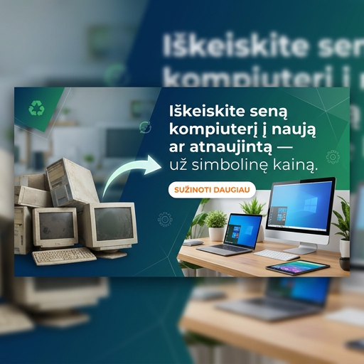 Iškeiskite seną kompiuterį į naują ar atnaujintą — už simbolinę kainą
